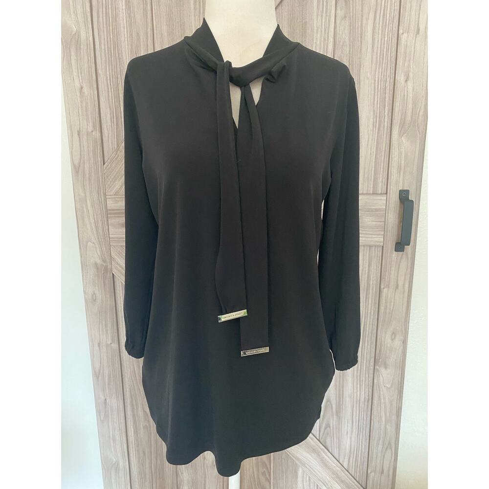 Michael Michael Kors size Med tie neck black top